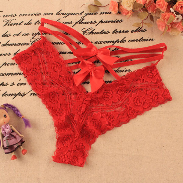 Rácsos félfrancia bugyi, két masnival